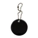 黒い反射キーホルダー プレーン 丸 AHW317【和気産業】