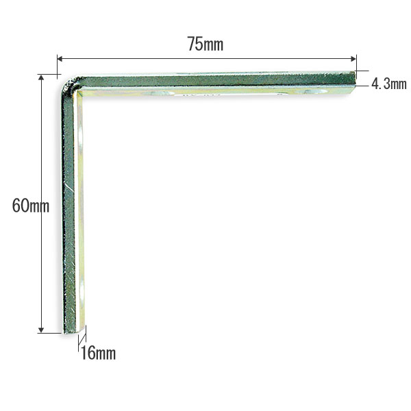 ユニクロアングル棚受 BY-027 60X75【和気産業】