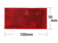 反射リフレクター 100×50mm角 〈レッド〉【和気産業】