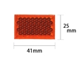 反射リフレクター 40×25mm角 〈オレンジ〉【和気産業】